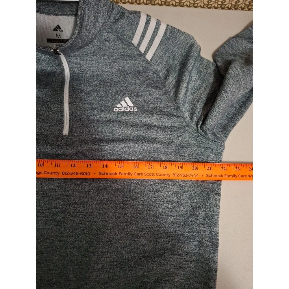 Adidas Men's Poly Warm Fleece‎ Pullover Sweat Shirt 1/4 Zip Gray Size Medium
